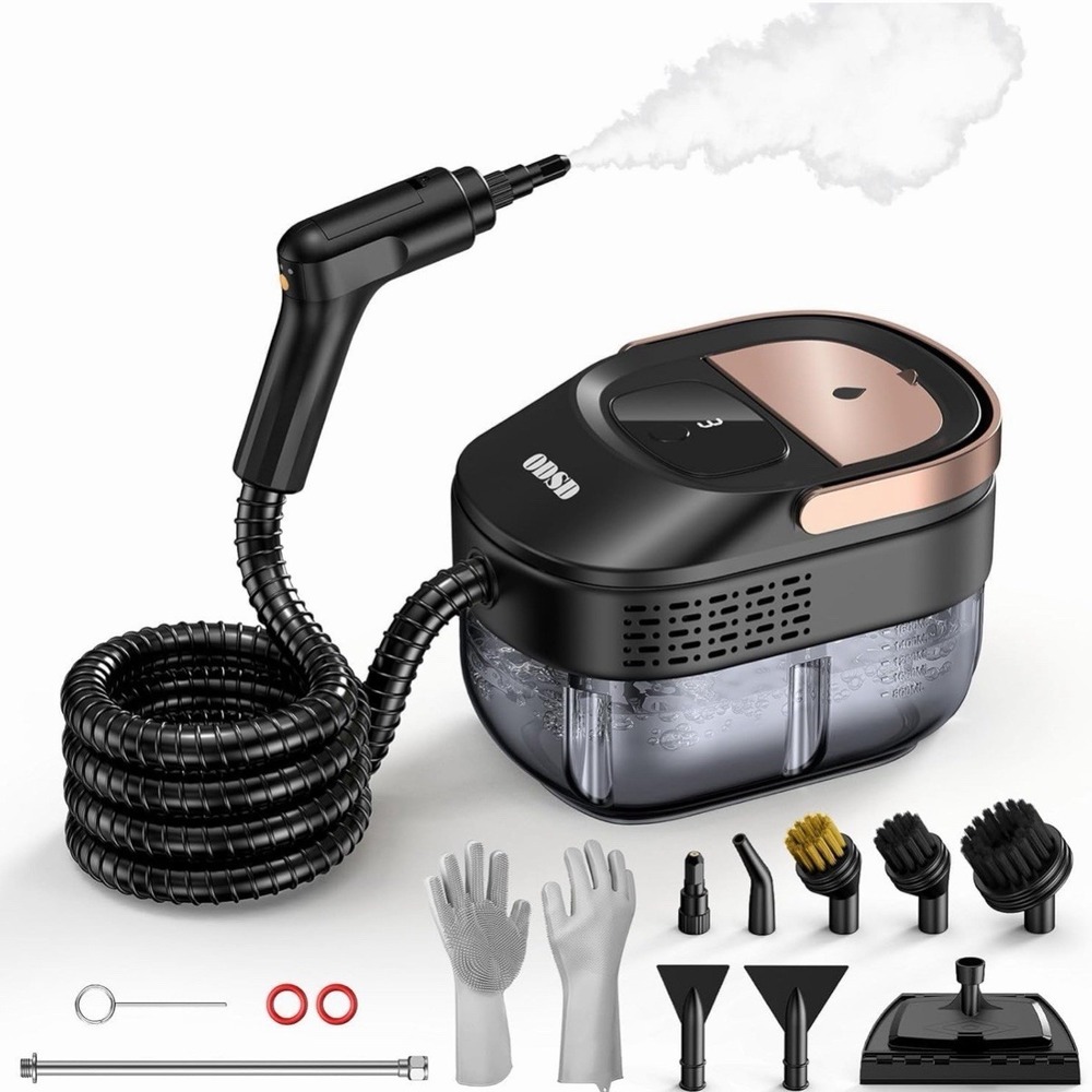 ODSD Steam Cleaner for Home & Car, 3-Level Adjustable Steamer for Cleaning, 15S